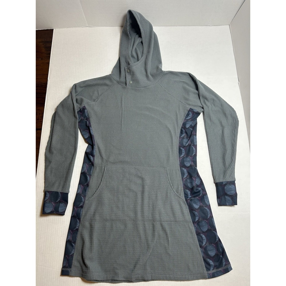 Youer Women's Size Xl Fleece Hoodie Dress Pockets Active Printed Sleeves EUC - Picture 2 of 6